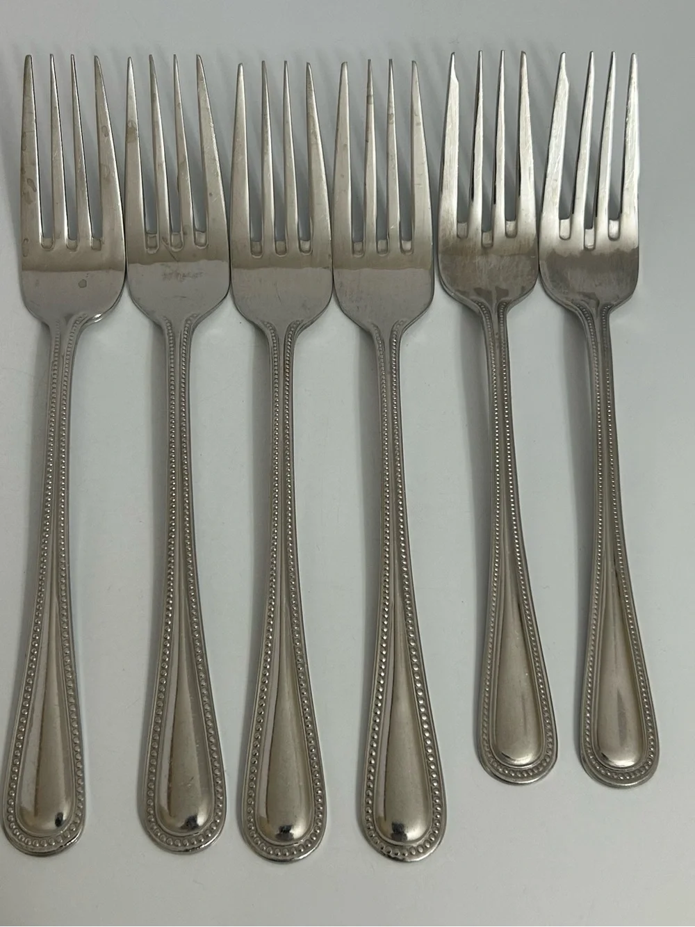 Cuisinart Stainless Steel Beaded Handle Dinner & Salad Forks - Set of 6